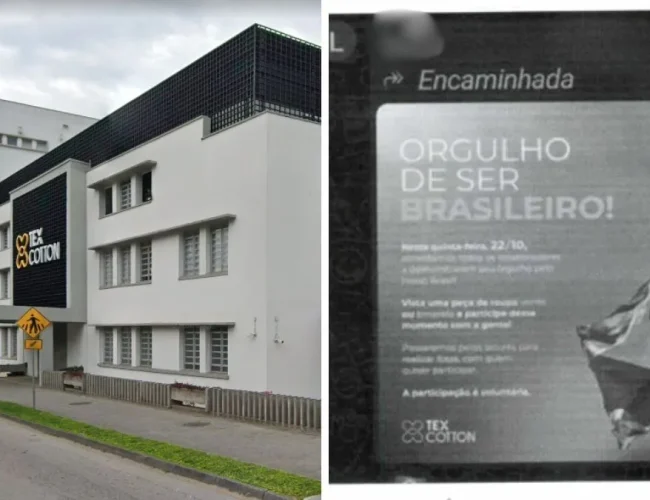 Empresa têxtil em SC é acusada de assédio eleitoral por convocar funcionários a usarem verde e amarelo