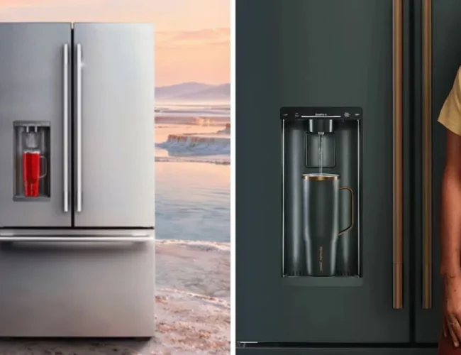 Geladeira da KitchenAid com IA enche copos automaticamente enquanto você relaxa